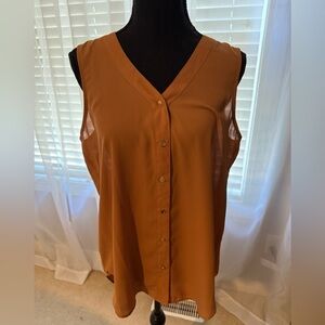 Maurices Sleeveless V-Neck Blouse - Rust
